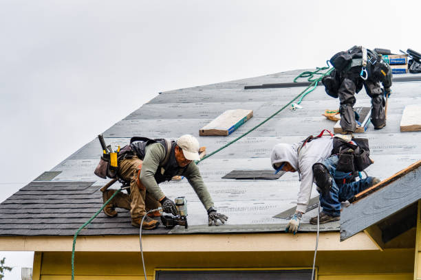 Professional Gutter Installation technician working in Pond Eddy, NY